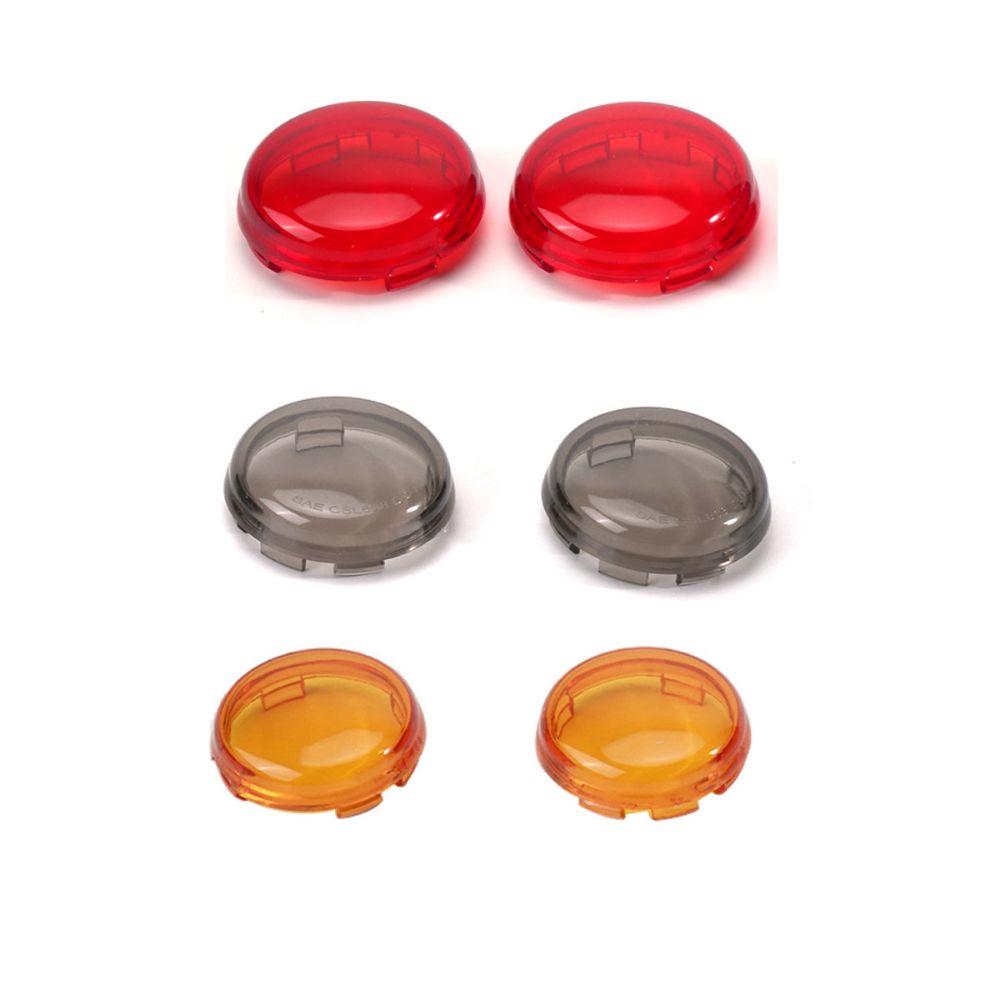 Bullet Turn Signal Light Lens Cover Red Grey Orange Compatible with Harley Sportster Street Glide Road King Softail Set of 2
