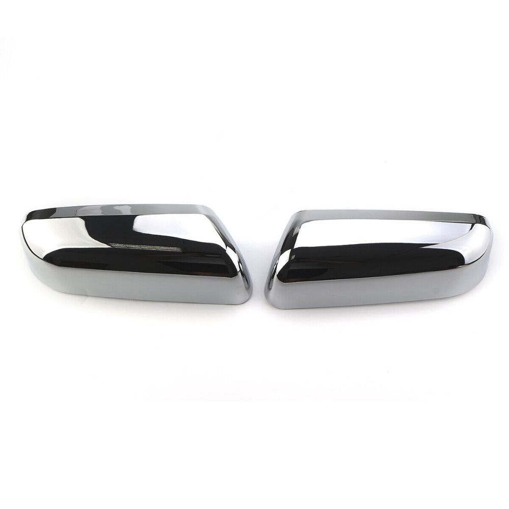 2pcs Top Half Mirror Cover Caps Chrome Silver for 09-14 FORD F150 Pickup 4dr 2dr